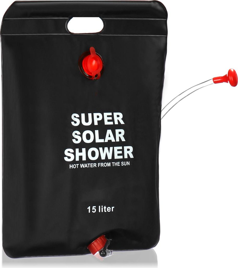 COM-FOUR Campingdusche - Kompakte Solardusche mit 15 L - Mobile Outdoor-Dusche für Camping, Garten, Strand und Urlaub