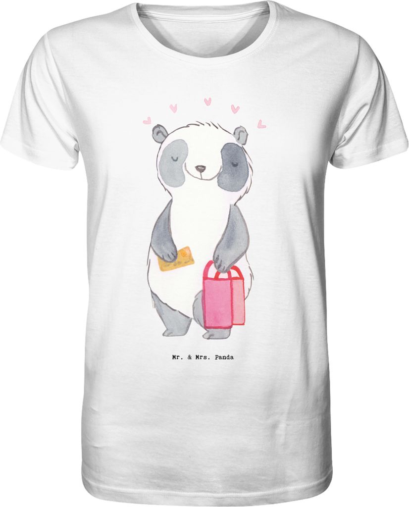Mr. & Mrs. Panda Tshirt Panda Shopping Größe S - Weiß - Geschenk, T-Shirt, Shirt, Print-T-Shirt, Oberteil, Shoppen, Herren, Einkaufen