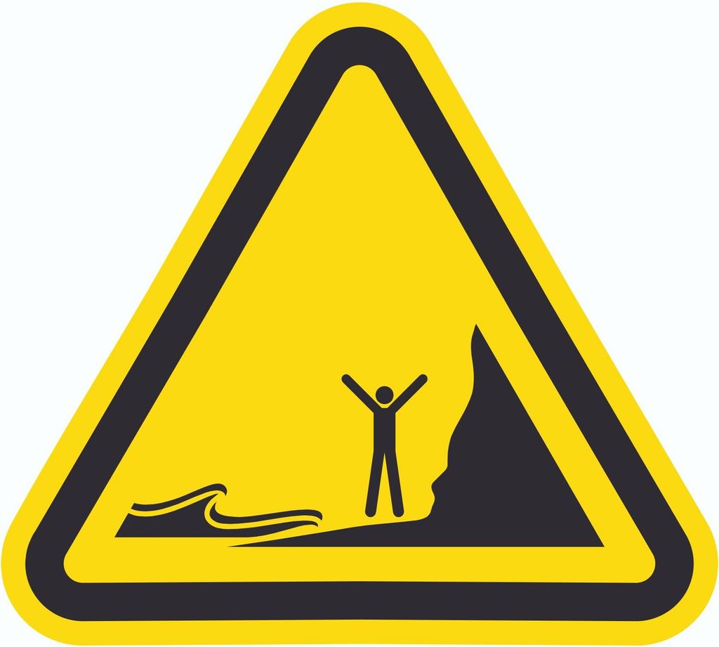 Aufkleber Dreieck Warnung auflaufende Tide Symbol D100mm