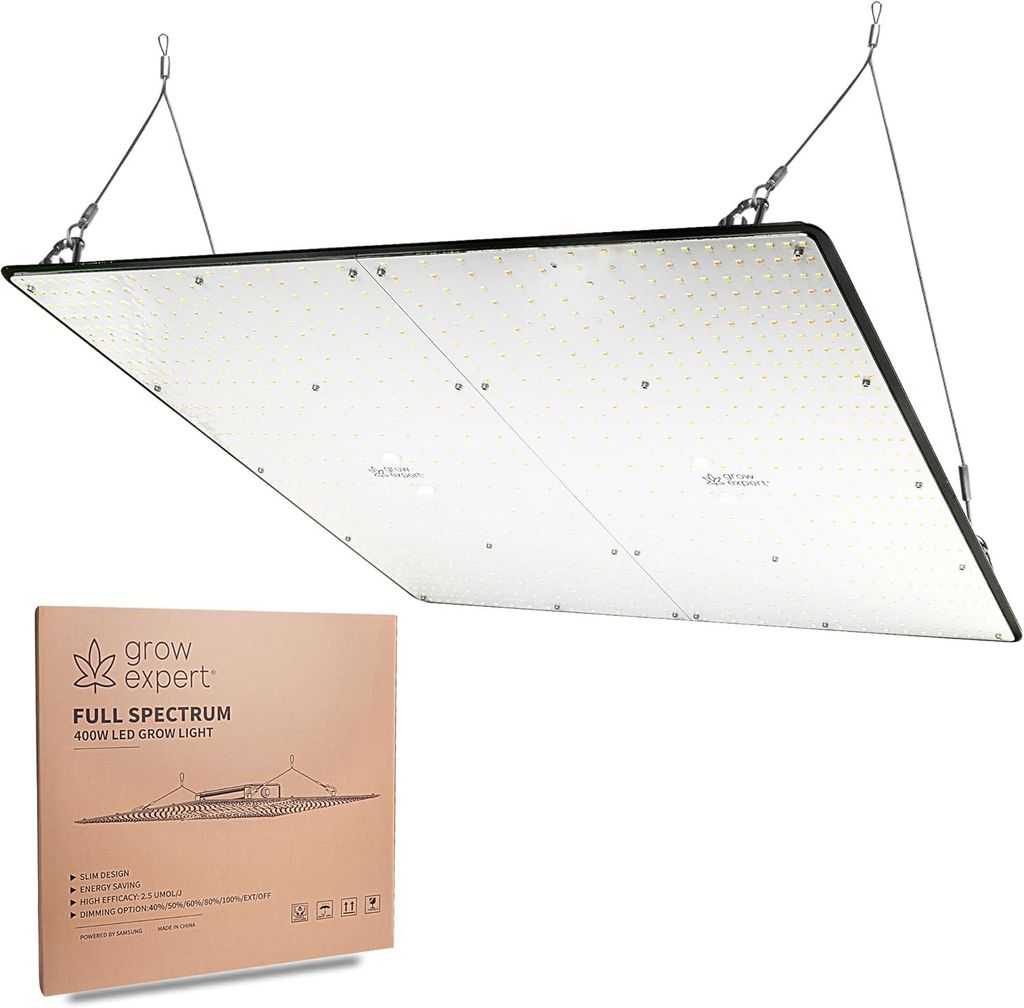 LED Grow Lampe 400W – Profi-Pflanzenlampe mit Samsung LM301D LEDs – 60 cm x 60 cm – Vollspektrum für ideales Wachstum – Grow Light dimmbar...
