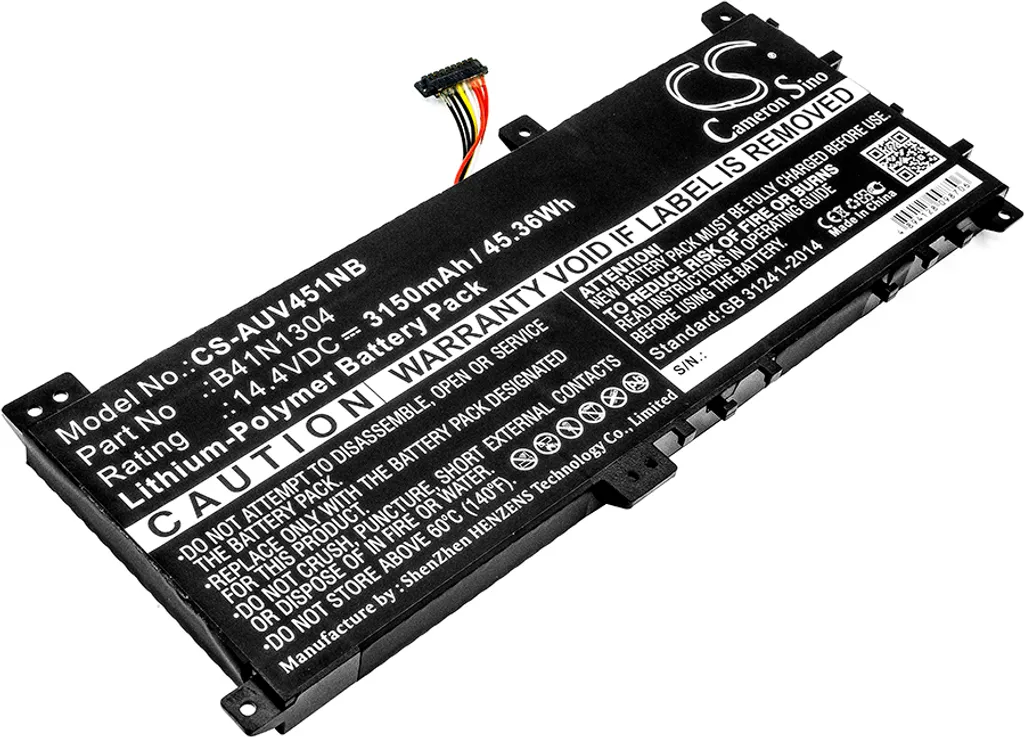 Batterie VivoBook V451LA DS51T pour Asus remplace 0B200-00530000 B41BK4G
