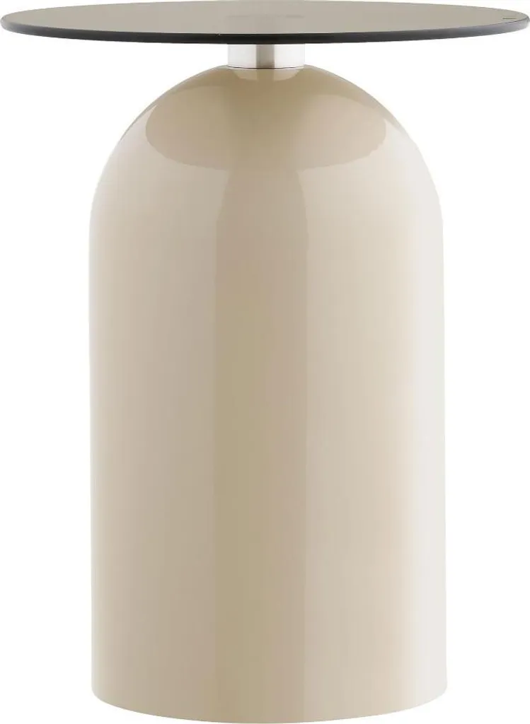 Table d'angle Solveig Ø40cm beige et gris - Petite table basse ronde