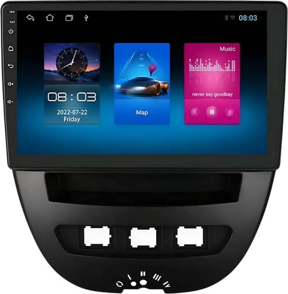 Mise à jour Autoradio Bluetooth pour Citroën C1 Toyota Aygo Android 14