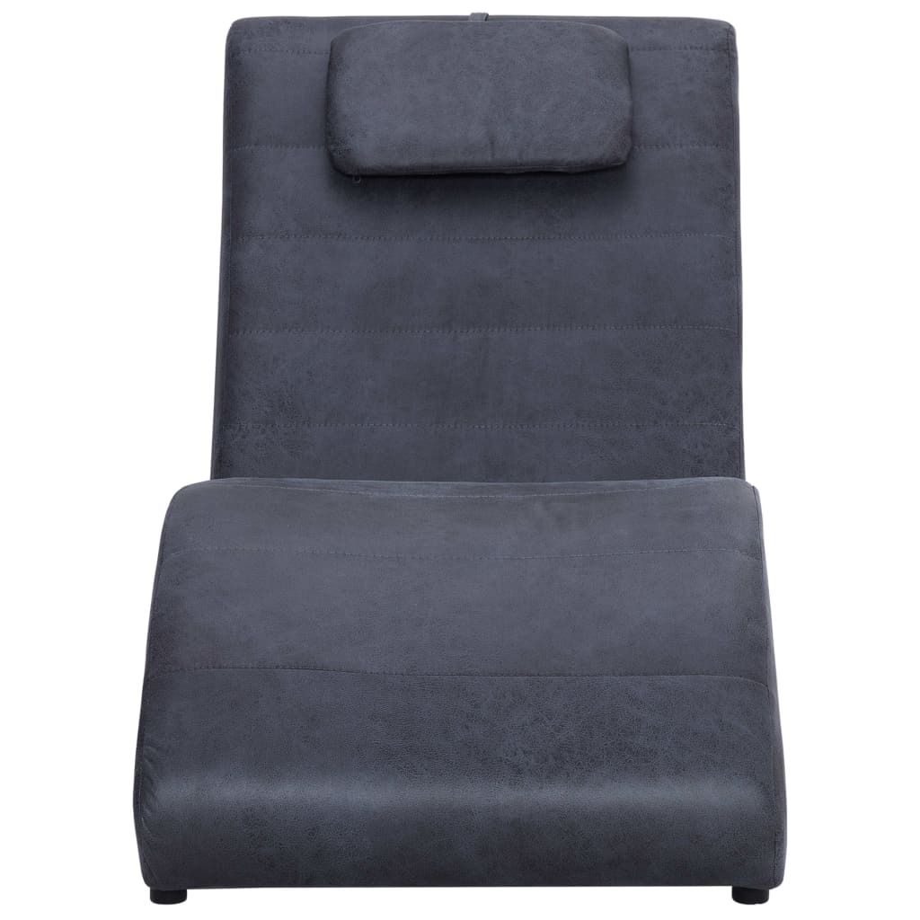"2026 Aktion"Chaiselongue Modernes Design - Liegesofa für Wohnzimmer - mit Kissen Grau Wildleder-Optik - 144x59x79 cm DEMöbel 2918021