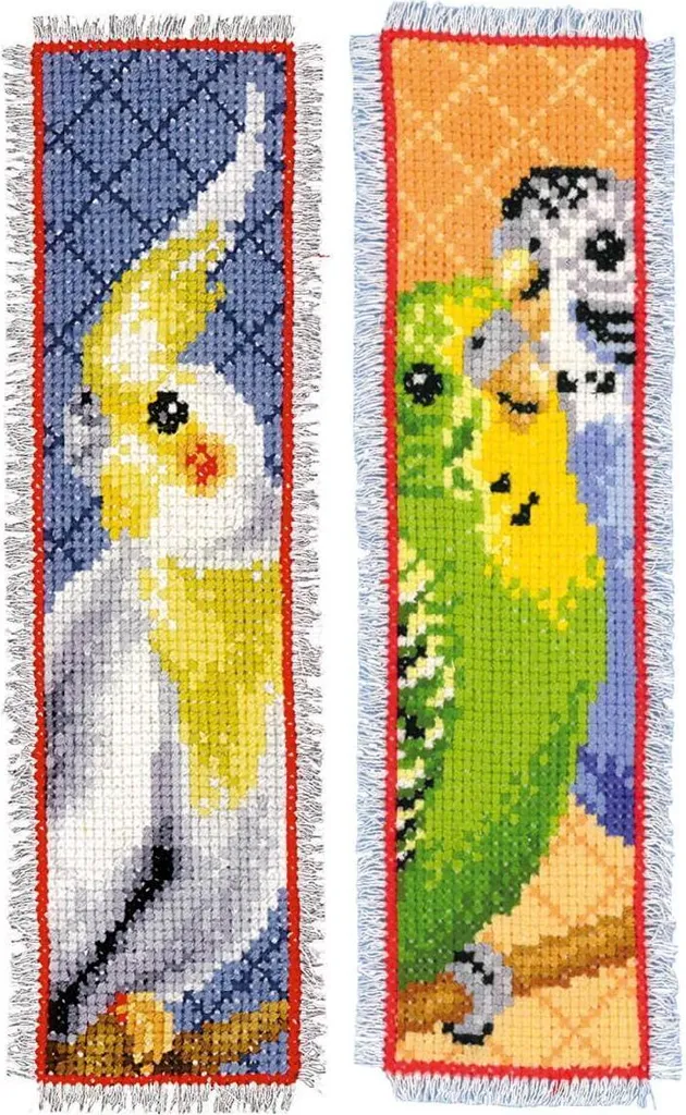 Kit Segnalibri Vervaco Pappagalli - Emozioni a Punto Croce 6x20cm