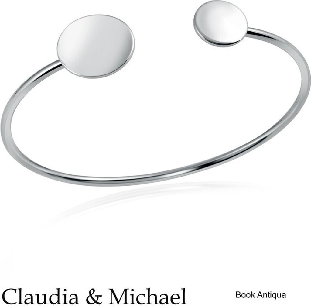 MATERIA by Matthias Wagner Damen Armreif Silber 925 Gravur inklusive - Silber Armband personalisiert 16-18cm Etui SA-20