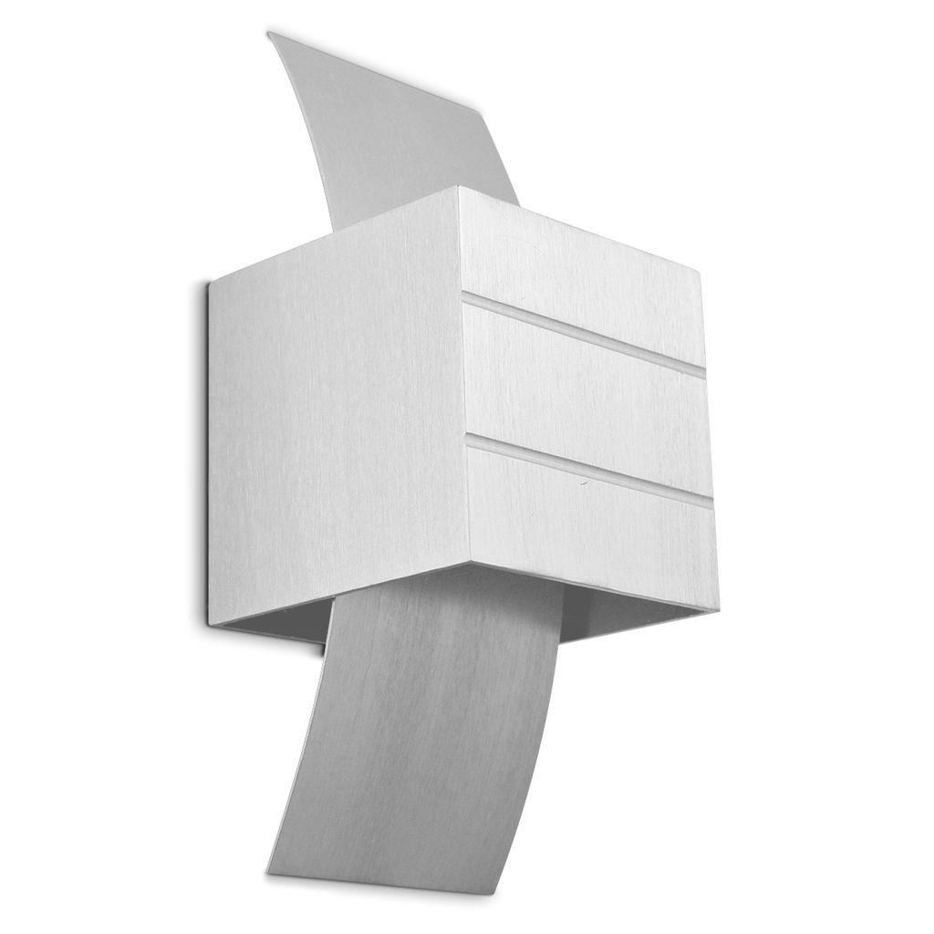 Vols »Vols« eckige Wandlampe aus Metall in Aluminium