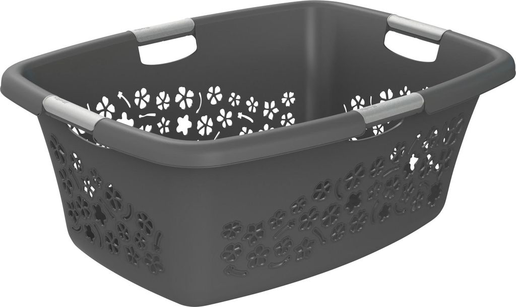 Rotho Cesto per il bucato 50 L Flowers - Raccoglitore per Immagine del prodotto 