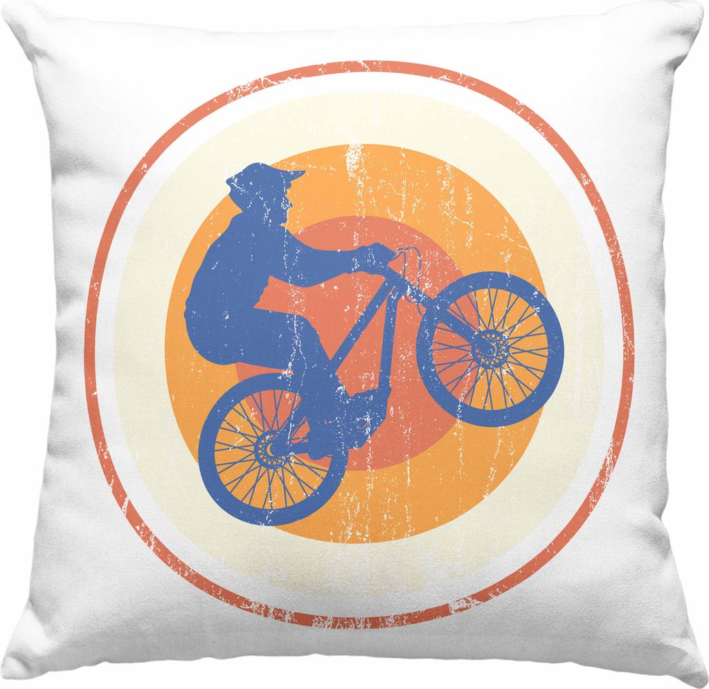 Trendation - Moutainbike Geschenk Deko-Kissen mit Füllung 40x40 Mountainbiker Geschenkidee Kinder Deko-Kissen mit Füllung 40x40 Männer Accessori...