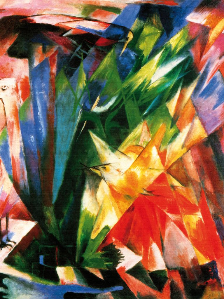 Franz Marc Kunstdruck Bild - Die Vögel, 1914 (80 x 60 cm)