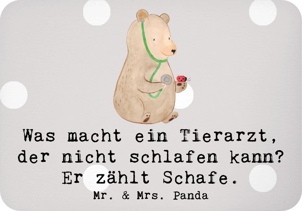 Mr. & Mrs. Panda magnet Tierarzt Schafzählen - Grau Pastell - Geschenk, Geschenke für Berufstätige, whiteboardmagnet, Dekomagnet, humorvoller Sp...