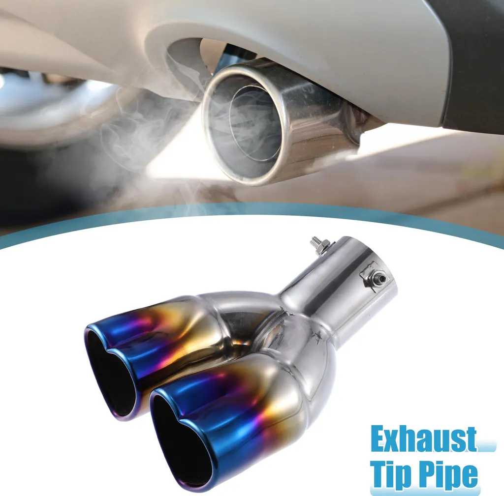 Embout Échappement Cœur Bleu 2.5" en Métal Cuit Haute Résistance