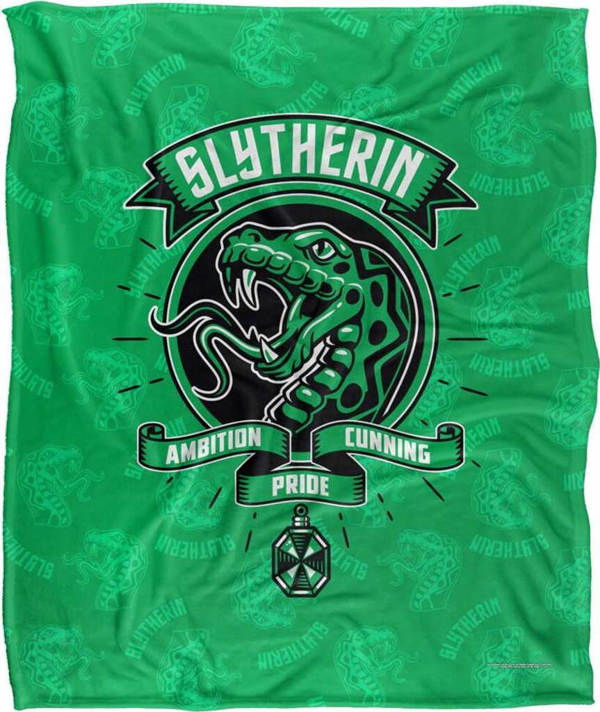 Harry Potter - Decke "Ambition, Cunning, Pride", Slytherin TV19006 (Einheitsgröße) (Bunt)