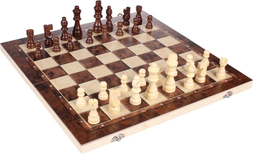 Exklusives 3-in-1-Schachset aus Holz, 1er-Packung Produktbild 