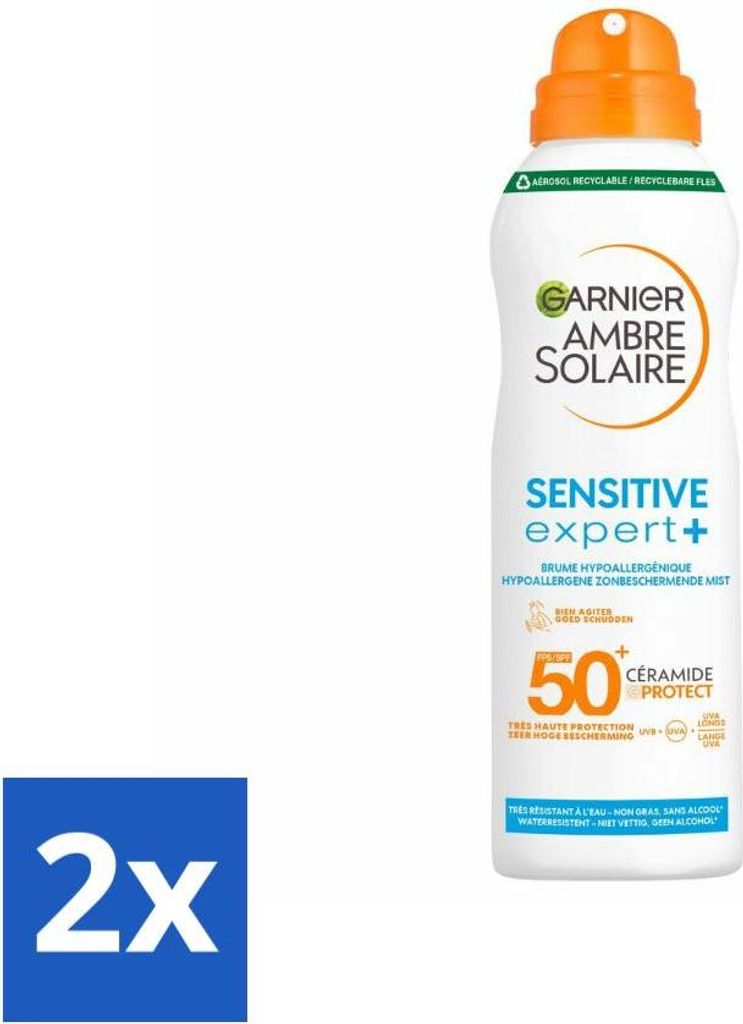 Garnier – Ambre Solaire – Sprühnebel – Sensitive Expert+ – Lichtschutzfaktor 50+ – 150 ml - Vorteilspack - 2 Stücke