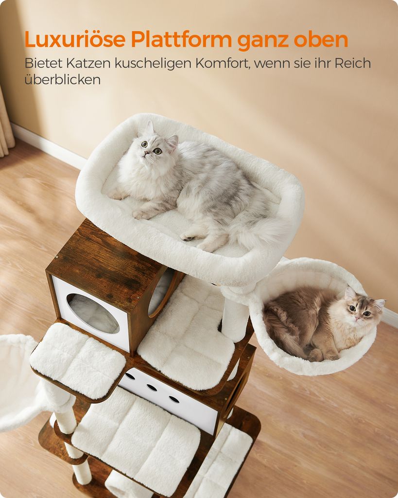 Feandrea Kratzbaum groß, 197cm, Katzenbaum XXL, modern, Produktbild 7