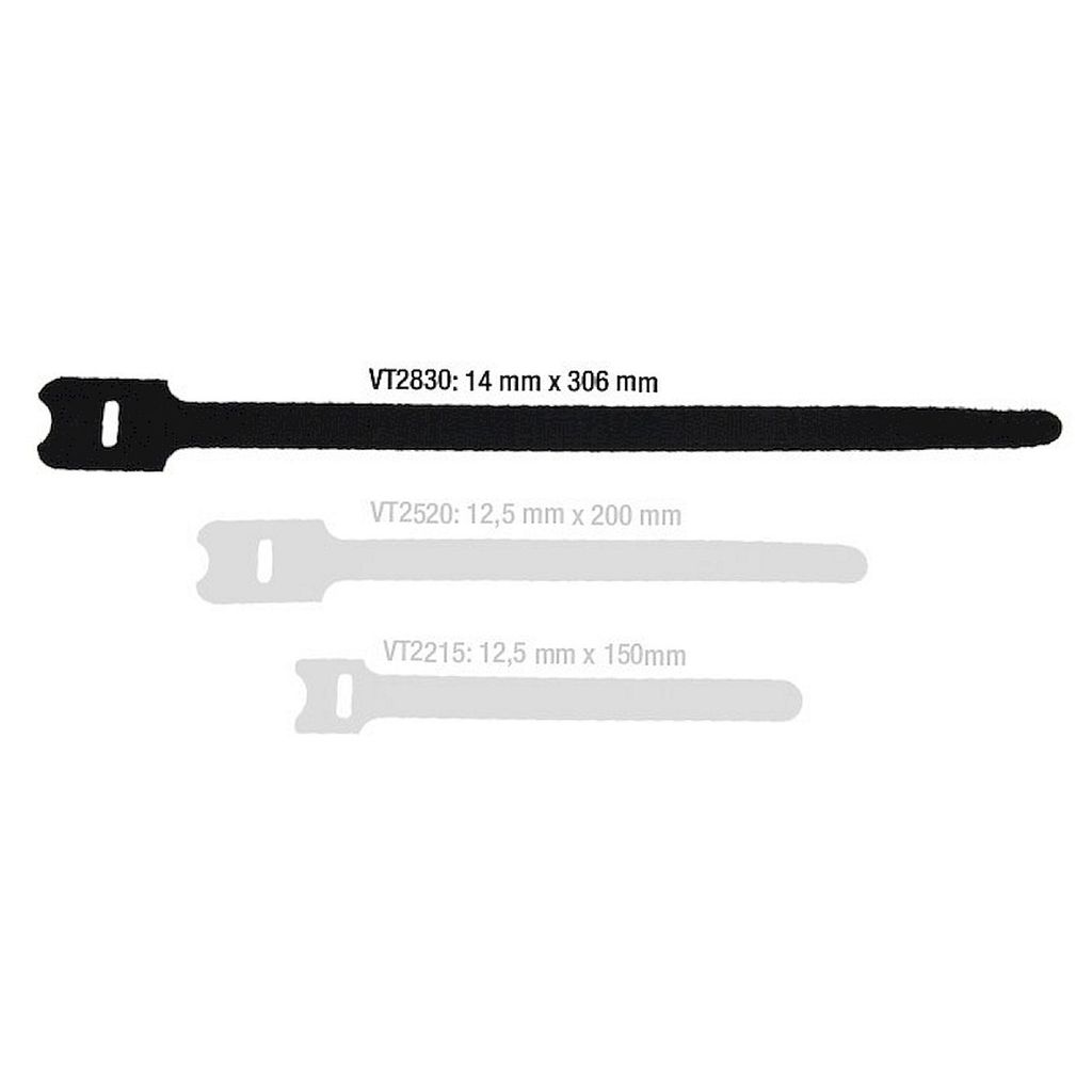 Adam Hall Accessories VT 2830 - Klett Kabelbinder 306 x 28 mm schwarz