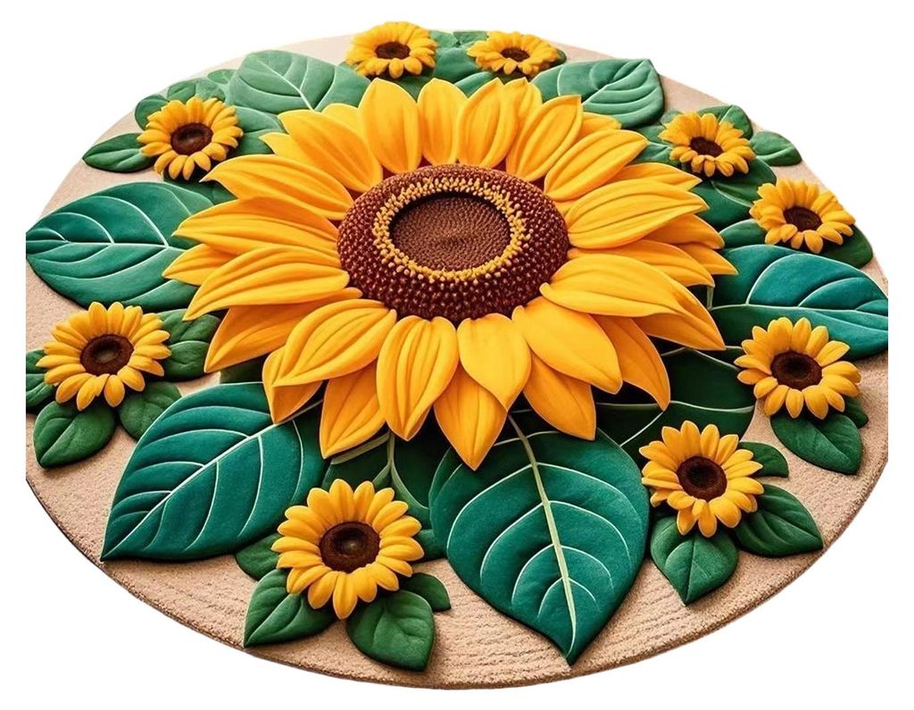 3D-Sonnenblumen-Teppich, saugfähig, schnelltrocknend, flauschig, Kieselgur, rutschfest, für Wohnzimmer, Schlafzimmer, Badezimmer, Küche, Dekorat...