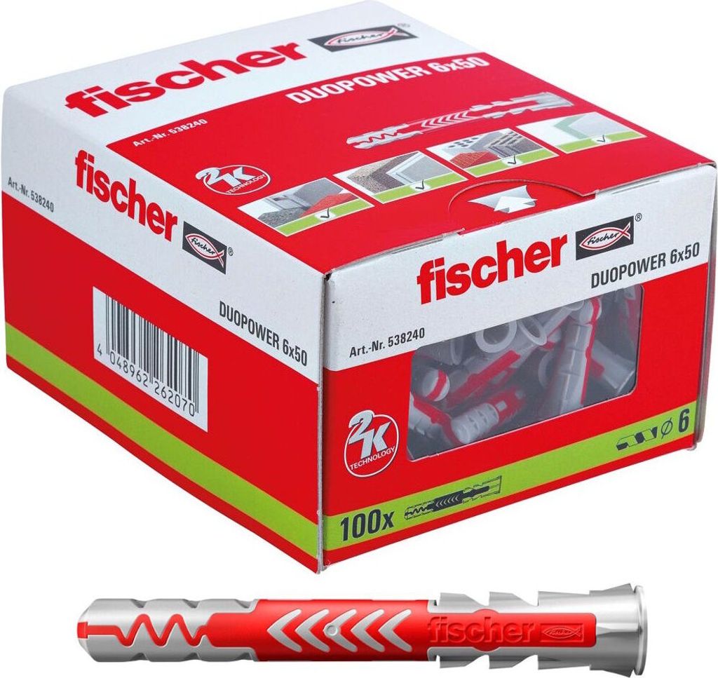 Confezione di borchie Fischer senza viti DUOPOWER 6mm x Immagine del prodotto 