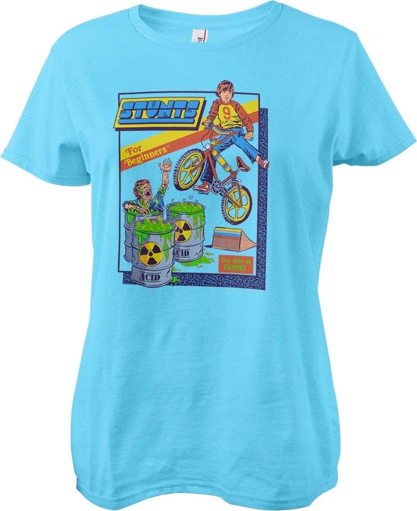 Stunts For Beginners Girly Tee - Small - Skyblue