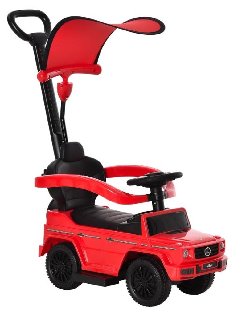 Zimilo Mercedes-Benz Rutschauto, rot, 3-in-1 Schiebeauto mit Schubstange, Schutzbügel, Sonnendach, Hupe & Stauraum, für Kinder 18-36 Monate, bis ...