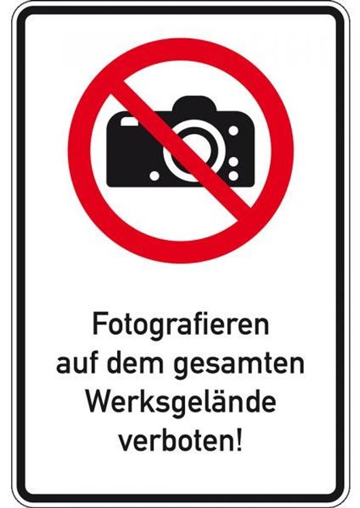 Dreifke Schild I Kombischild Fotografieren Werksgelände verboten, Aluminium ...