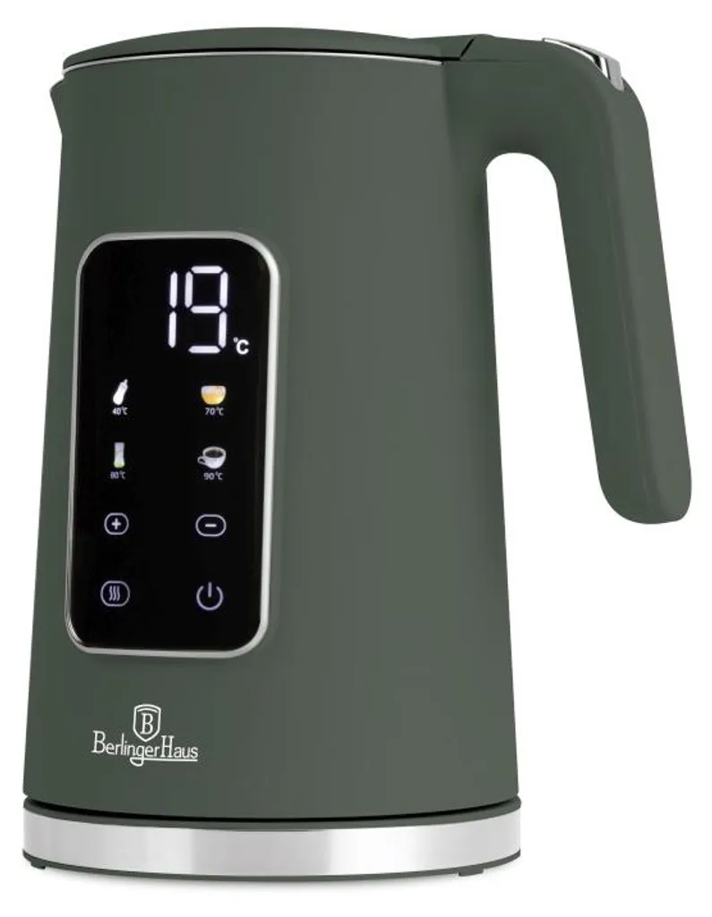 Bouilloire Électrique avec Écran LCD Vert Mat - Température Réglable - 5