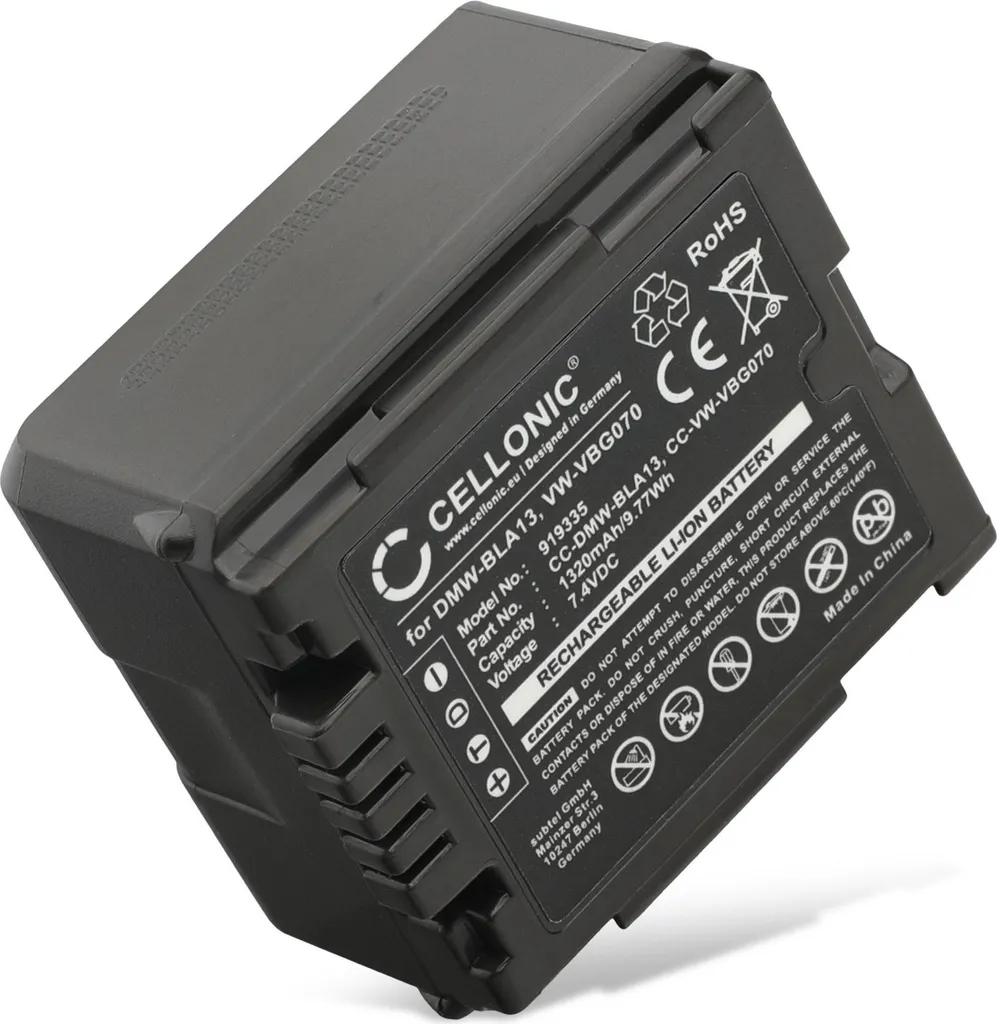Batteria Panasonic Lumix DMC-L10 HDC-HS9 CELLONIC: 1320mAh per Viaggi