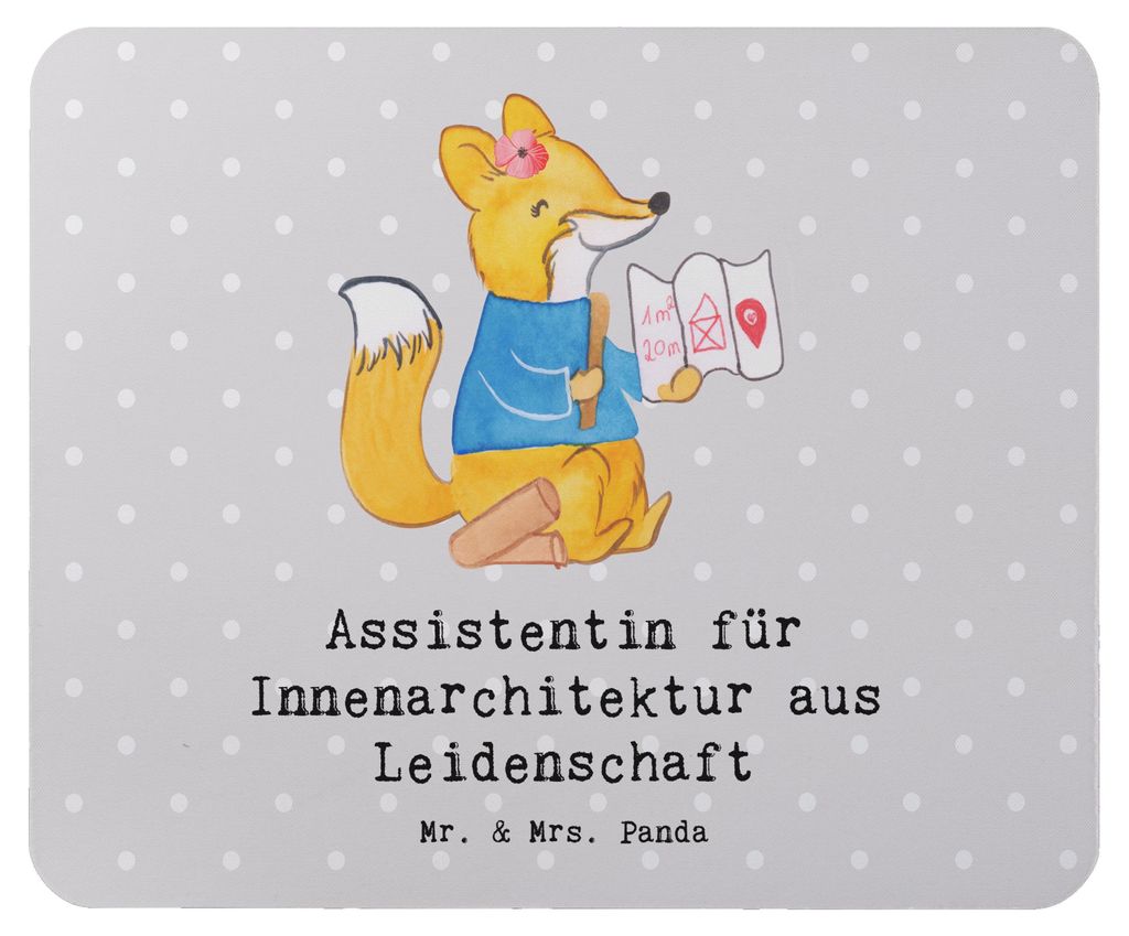 Mr. & Mrs. Panda Mauspad Assistentin für Innenarchitektur Leidenschaft - Grau Pastell - Geschenk, laptop mousepad, Mouse Pad, mausteppich