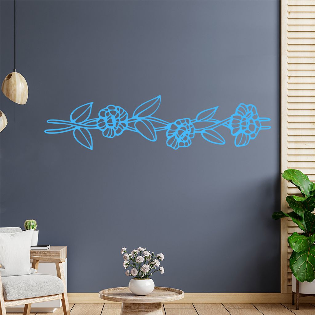 Blumen - Ranken Wandtattoo in 6 Größen - Wandaufkleber Wall Sticker - Dekoration, Küche, Wohnzimmer, Schlafzimmer, Badezimmer