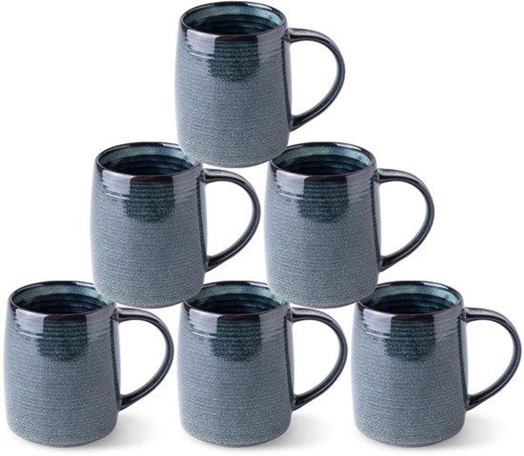 Keramisches Kaffeegesamtset mit Farbveränderung, 6 Stück, 18 oz, keramik, mikrowellen- und Geschirrspülerresistenter Keramikzwilling