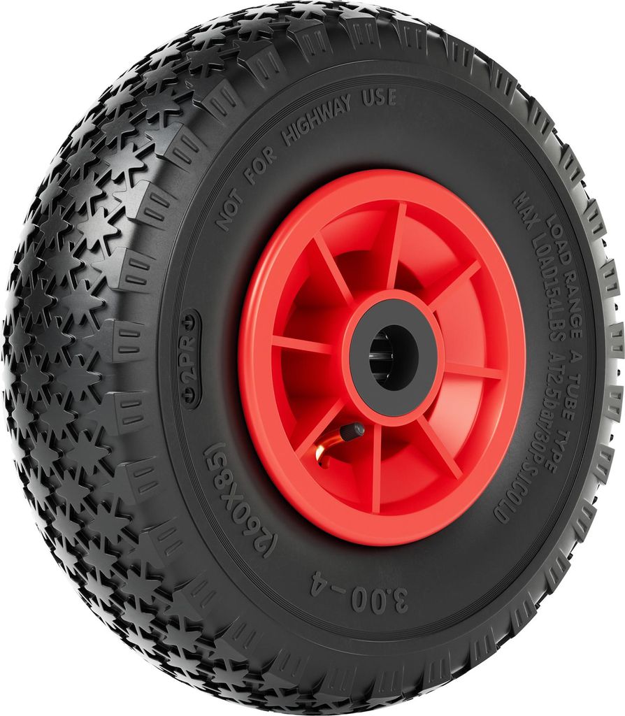 Wiltec Roue complète 3.00-4 pour Diable – 255 x 255 x 85 mm Image du produit 