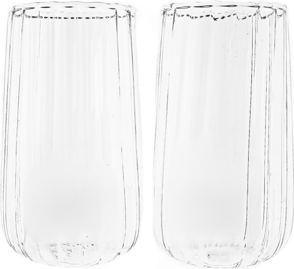 8er Gläser-Set "Luana Largo" - 400 ml im Relief Design aus Borosilikatglas