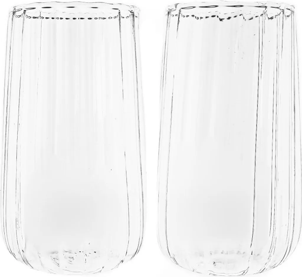 Set Bicchieri Design a Rilievo Luana Largo 400 ml - Vetro Tecnico