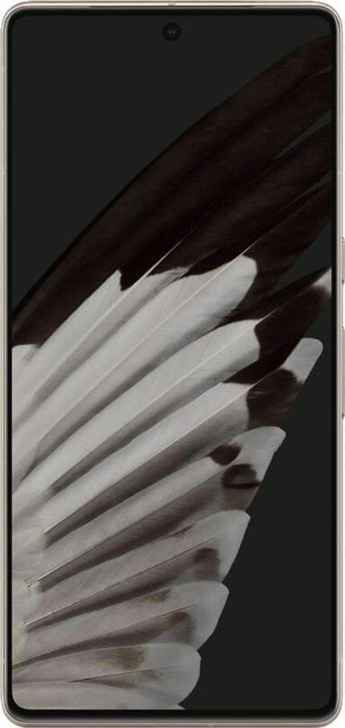 A close-up of a smartphone screen displaying a feather pattern.