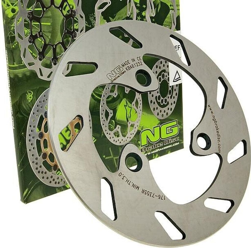NG Bremsscheibe 176 - 180 / 58 / 3,5mm 3 Loch kompatibel mit Peugeot Speedfight 2 LC AC 1 307 WRC Elyseo Elystar 50 / 100 ccm