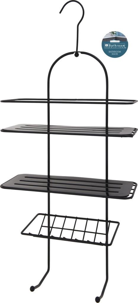 Bathroom Solutions Duschregal aus Metall schwarz 55x25x11cm Badezimmer Aufbewahrung