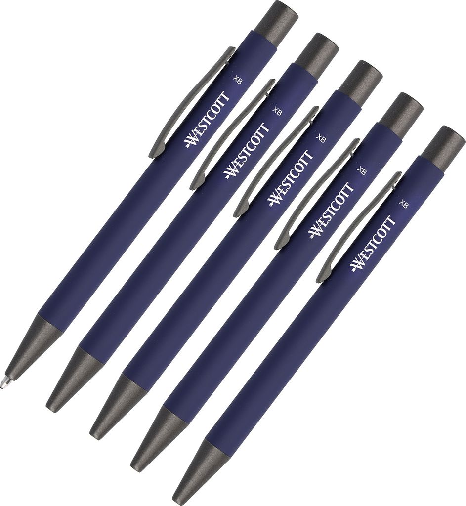 Druckkugelschreiber Kugelschreiber Kuli Blau 5 nachhaltige Aluminium-Stifte Umweltfreundlich blaue Tinte