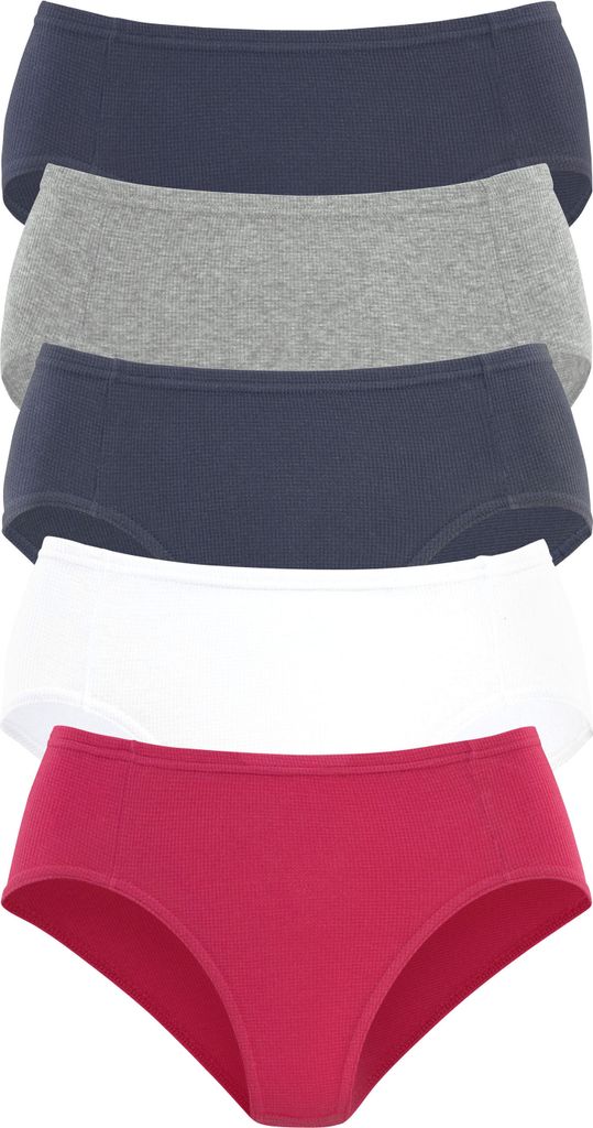 PETITE FLEUR Jazz-Pants Slips 5 -teilig rot, weiß, marine, grau-meliert, marine Größe 38