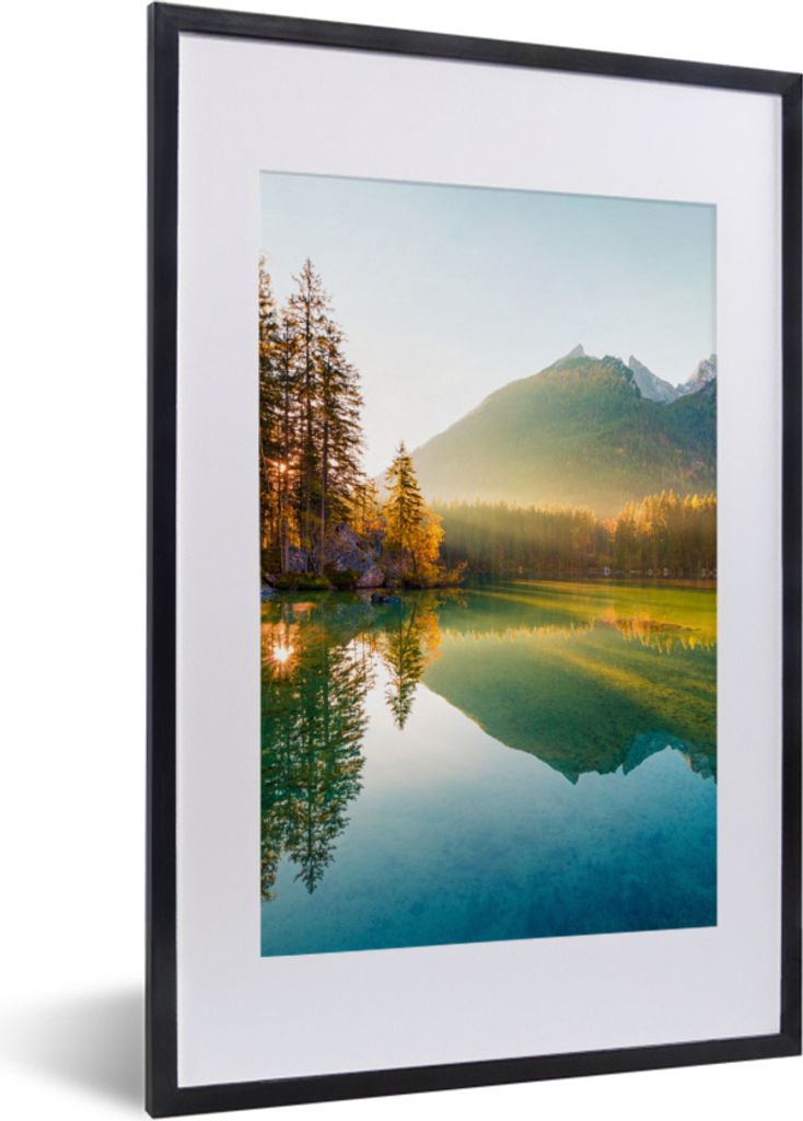 MuchoWow® Gerahmtes Poster See - Wald - Berge - Natur - Produktbild 