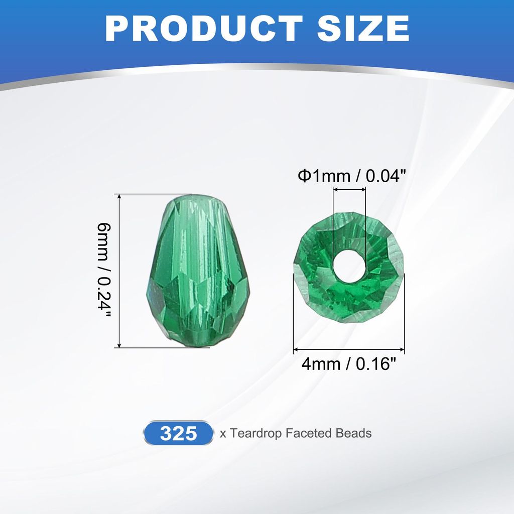 Tr?nenf?rmige facettierte Perlen, 325 Stš¹ck Grš¹ne Bicone Geburtsfelsenperlen Glas Kristall Sortimente Vertikale Lochform fš¹r DIY Basteln A...