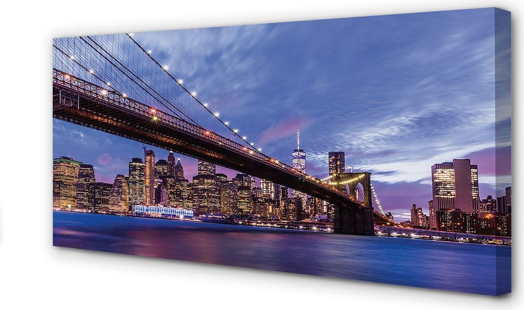 Leinwandbild 120x60 Wandkunst Die meisten Wolkenkratzer Sonnenuntergang