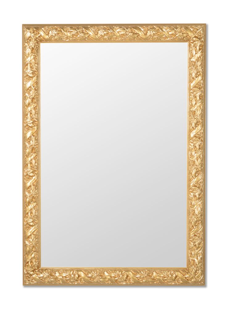 MO.WA Spiegel Wandspiegel Modern Gold 69x49 Rechteckig Holzrahmen klassisch Schlafzimmer Flur Lehnspiegel Garderobespiegel Ankleidespiegel Wohnzimmer