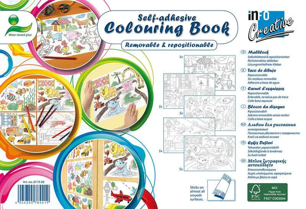 Grand cahier de coloriage format paysage 300x200mm pour loisirs créatifs