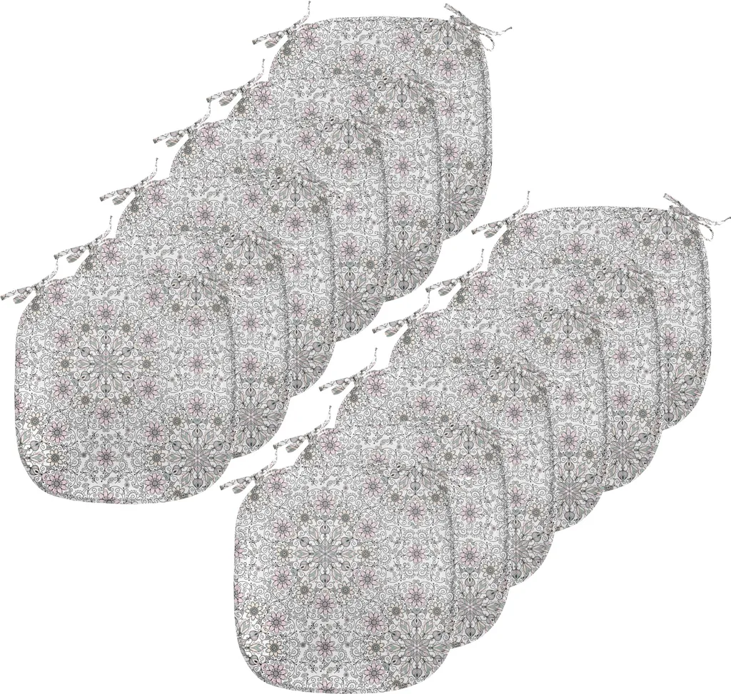 Coussins de chaise floraux imperméables 40x40 cm, set de 12 pièces rose