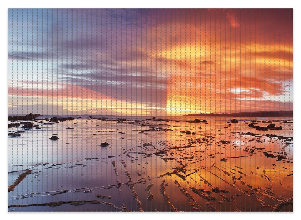 Wallario Duschmatte Antirutschmatte Badmatte Fußmatte Wattwanderung am Meer bei Sonnenuntergang, Größe ca. 70 x 50 cm