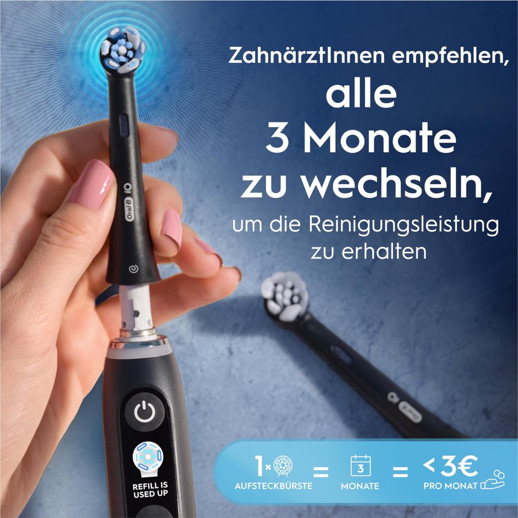Oral-B Aufsteckbürsten iO Radiant White 8er Packung Schwarz