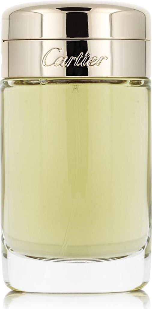 A close-up studio shot of a Cartier perfume bottle.