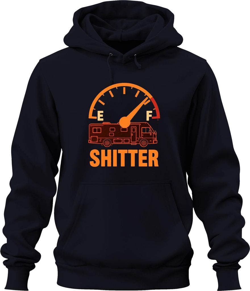 SHITTER Wohnmobil Camping Camper Wohnwagen Schöne Bescherung Uni Hoodie Kapuzenpullover, Navy, S