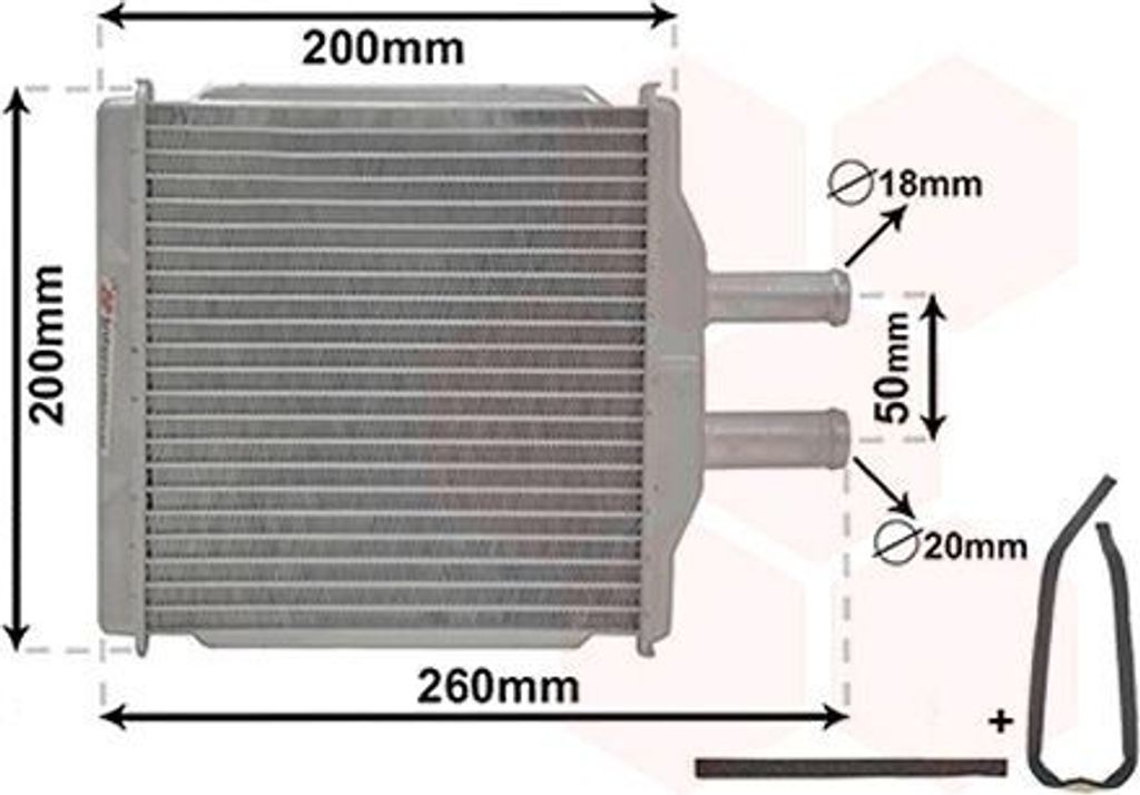 VAN WEZEL 81006088 Wärmetauscher Innenraumheizung Kühler für CHEVROLET NUBIRA Kombi für DAEWOO LACETTI Schrägheck (KLAN)